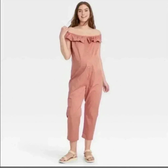 The Nines by Hatch Blush Pink Maternity Jumpsuit Size medium - Picture 4 of 7